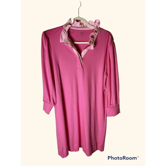 crown & ivy Dresses & Skirts - Crown & Ivy Womans Medium Pink 3/4 Sleeve Cotton Shift Dress